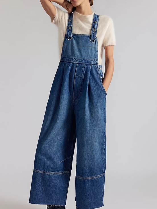 Free People Denim - We The Free Denim Overalls in Deep Blue